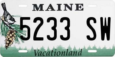 ME license plate 5233SW