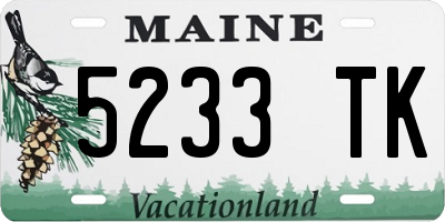 ME license plate 5233TK