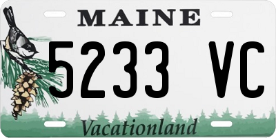 ME license plate 5233VC