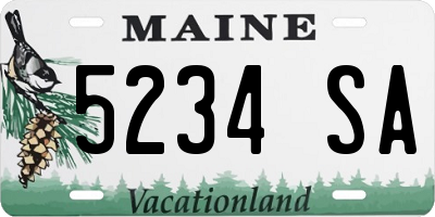 ME license plate 5234SA