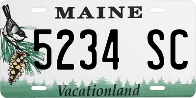 ME license plate 5234SC