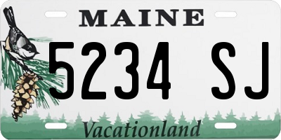 ME license plate 5234SJ