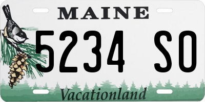 ME license plate 5234SO