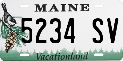 ME license plate 5234SV