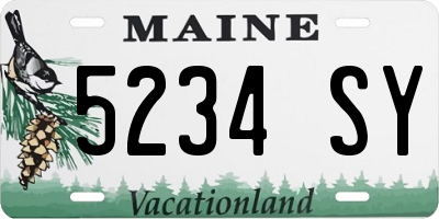 ME license plate 5234SY