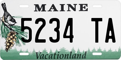 ME license plate 5234TA