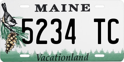 ME license plate 5234TC