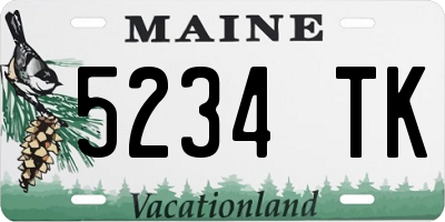 ME license plate 5234TK