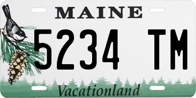 ME license plate 5234TM