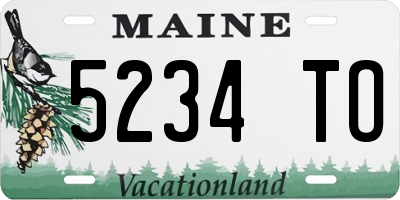 ME license plate 5234TO