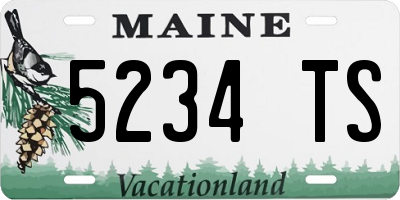 ME license plate 5234TS