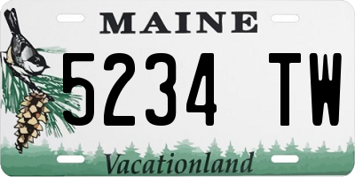 ME license plate 5234TW