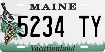 ME license plate 5234TY