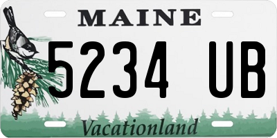 ME license plate 5234UB