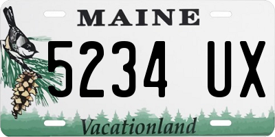 ME license plate 5234UX