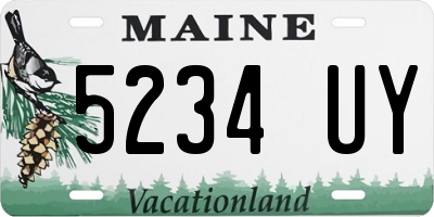 ME license plate 5234UY