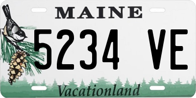 ME license plate 5234VE