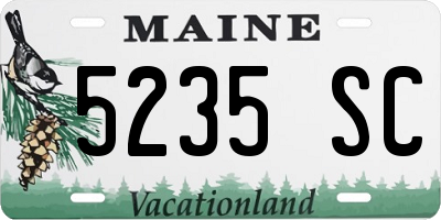 ME license plate 5235SC