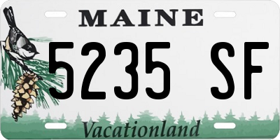 ME license plate 5235SF