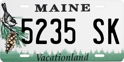 ME license plate 5235SK