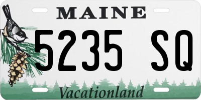 ME license plate 5235SQ