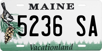 ME license plate 5236SA