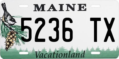 ME license plate 5236TX
