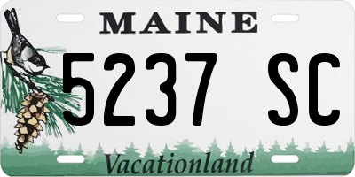 ME license plate 5237SC
