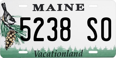 ME license plate 5238SO