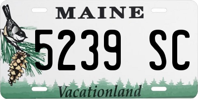 ME license plate 5239SC