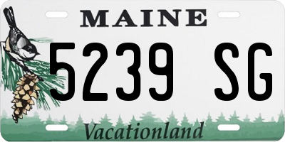 ME license plate 5239SG