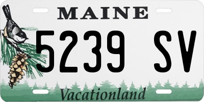 ME license plate 5239SV