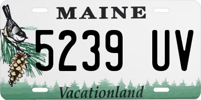 ME license plate 5239UV