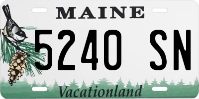 ME license plate 5240SN