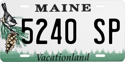 ME license plate 5240SP