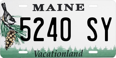 ME license plate 5240SY