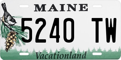 ME license plate 5240TW