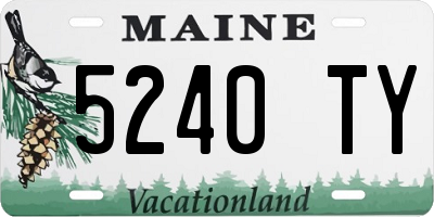 ME license plate 5240TY