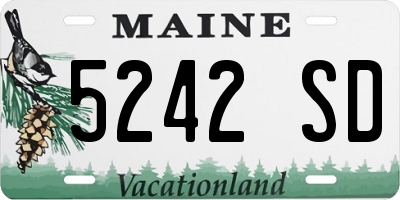 ME license plate 5242SD