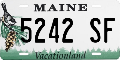 ME license plate 5242SF