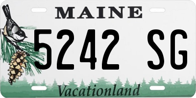 ME license plate 5242SG