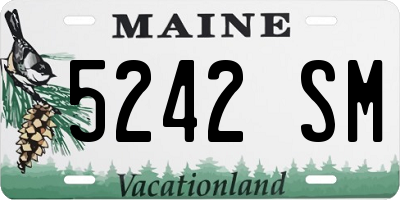 ME license plate 5242SM