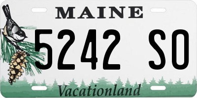 ME license plate 5242SO
