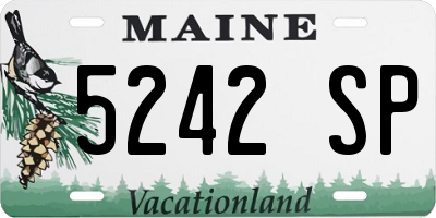 ME license plate 5242SP