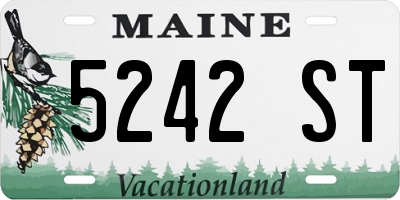 ME license plate 5242ST