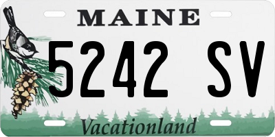 ME license plate 5242SV