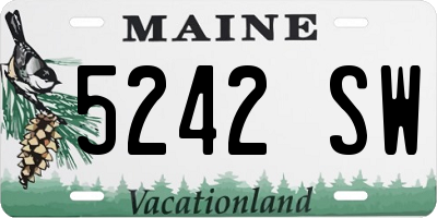 ME license plate 5242SW