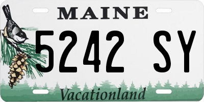 ME license plate 5242SY