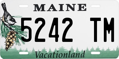 ME license plate 5242TM