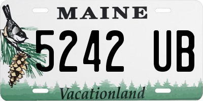 ME license plate 5242UB